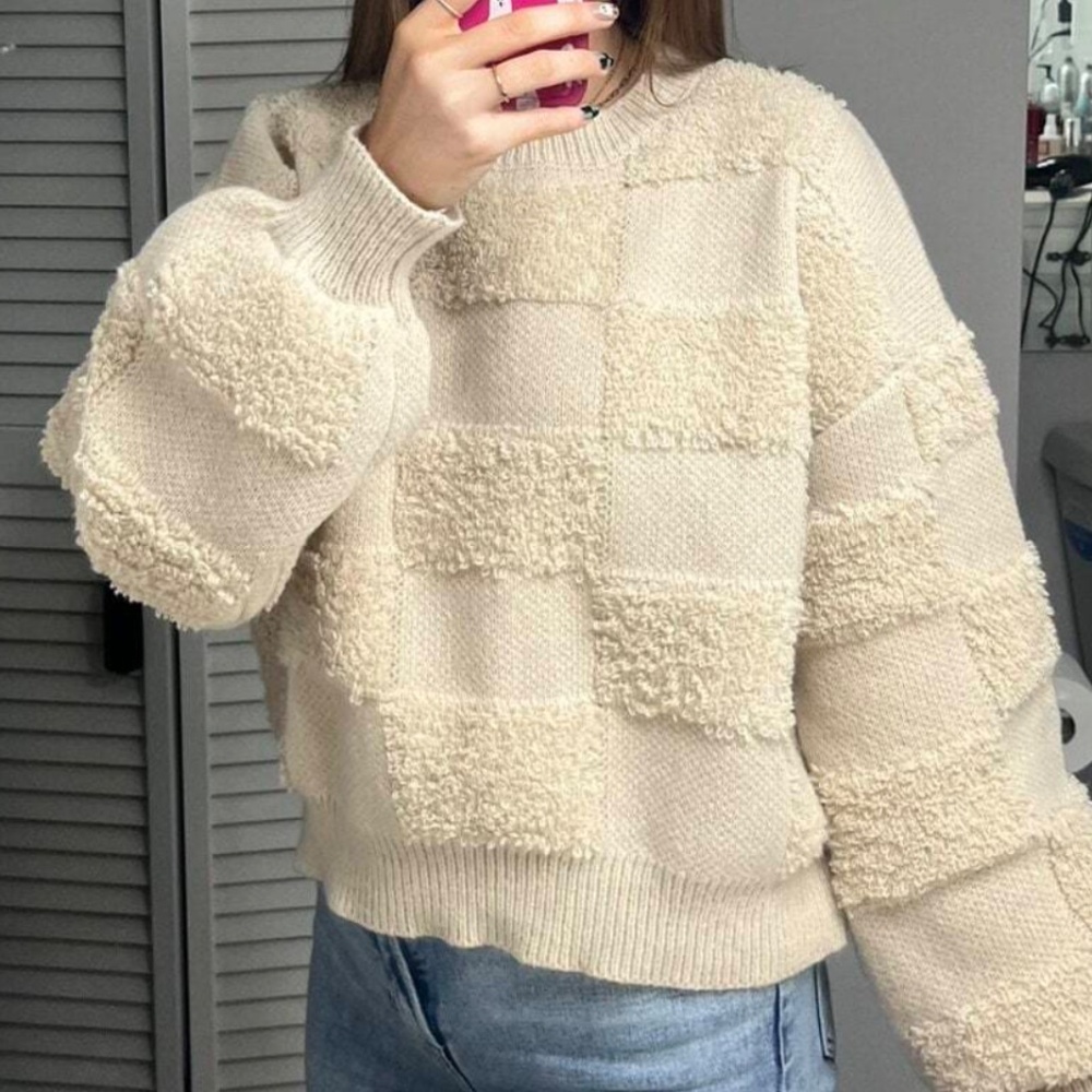 Cozy Cream Fuzzy Oversized Sweater Top - Picture 3 of 6